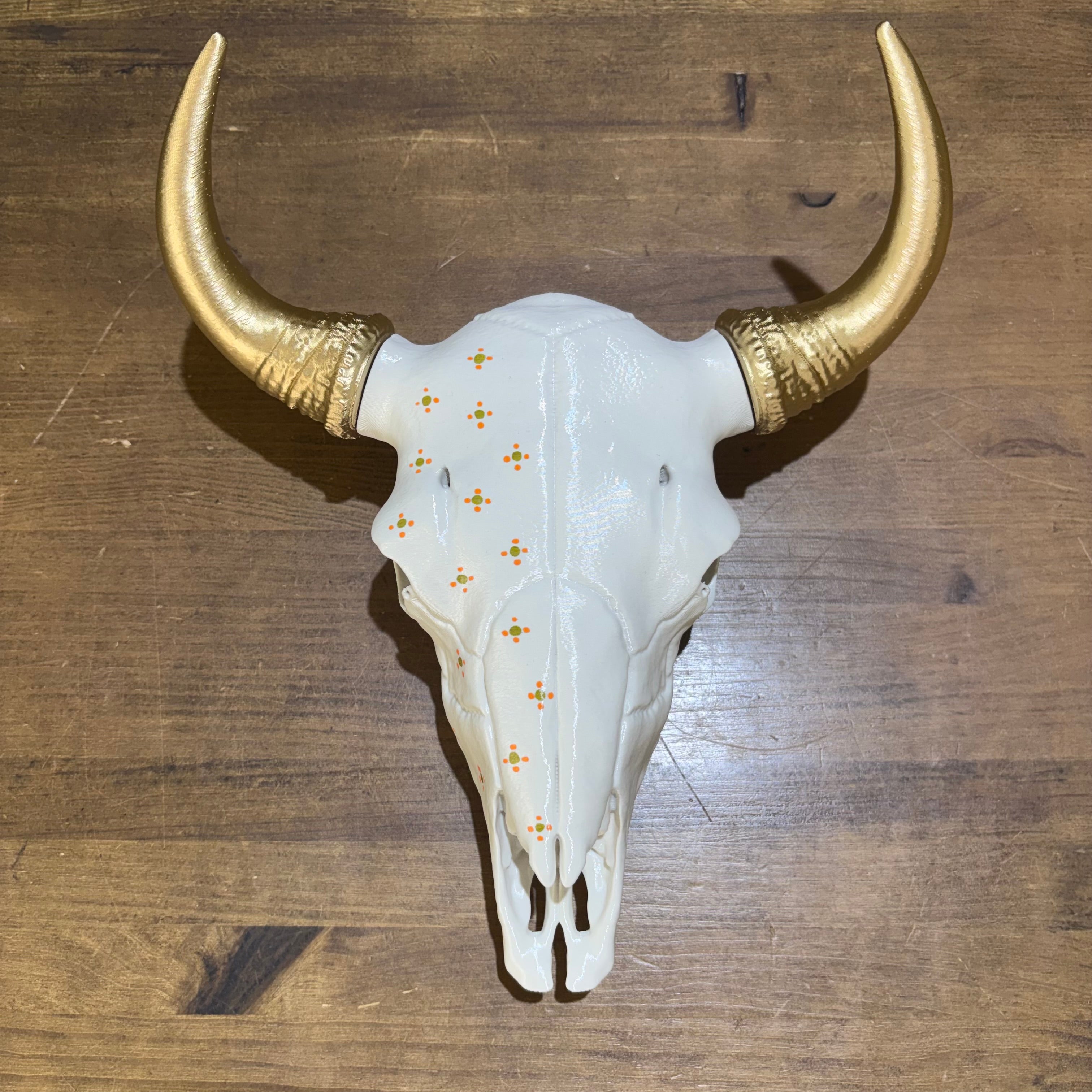 CRANEO VACA DECORADO FLORES