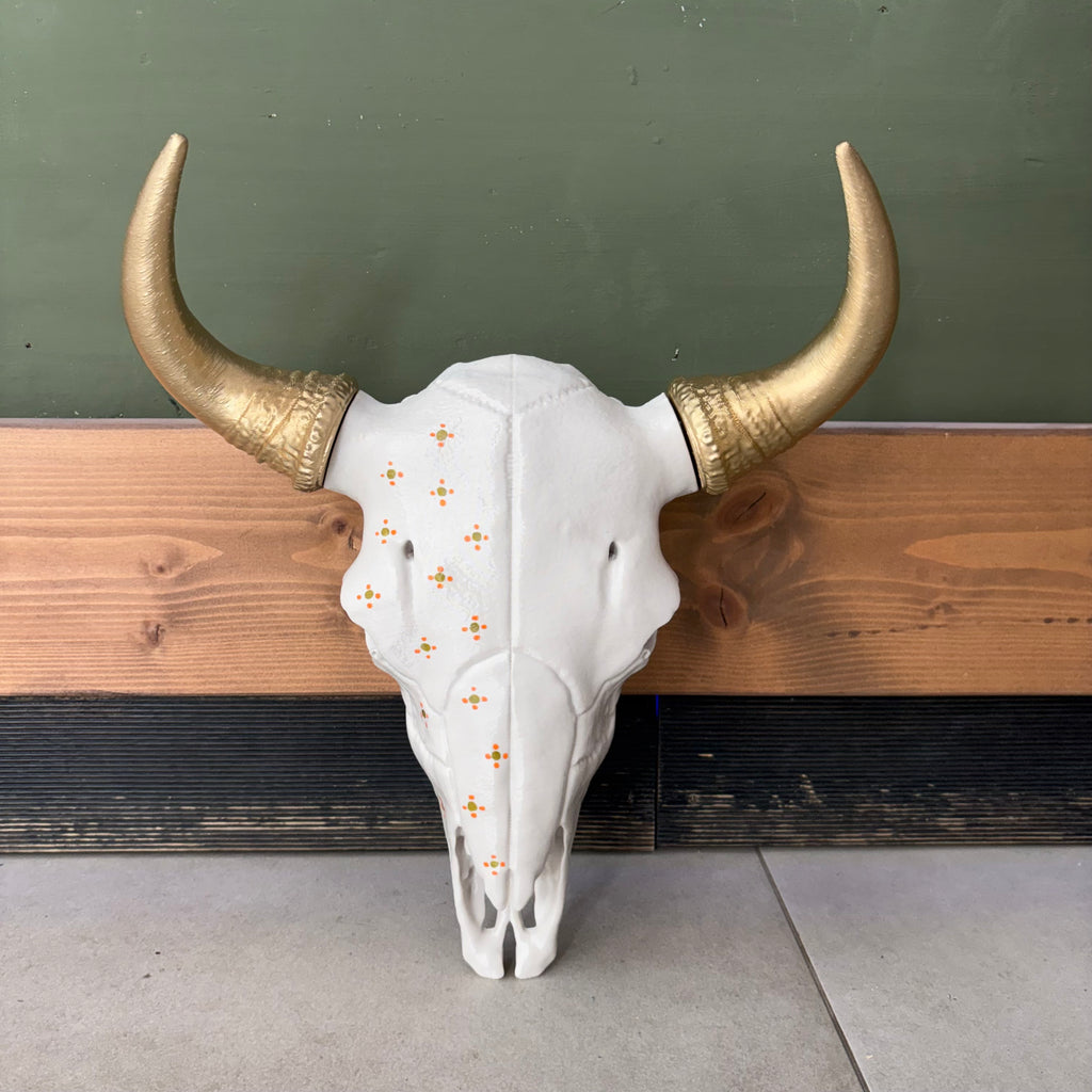 CRANEO VACA DECORADO FLORES